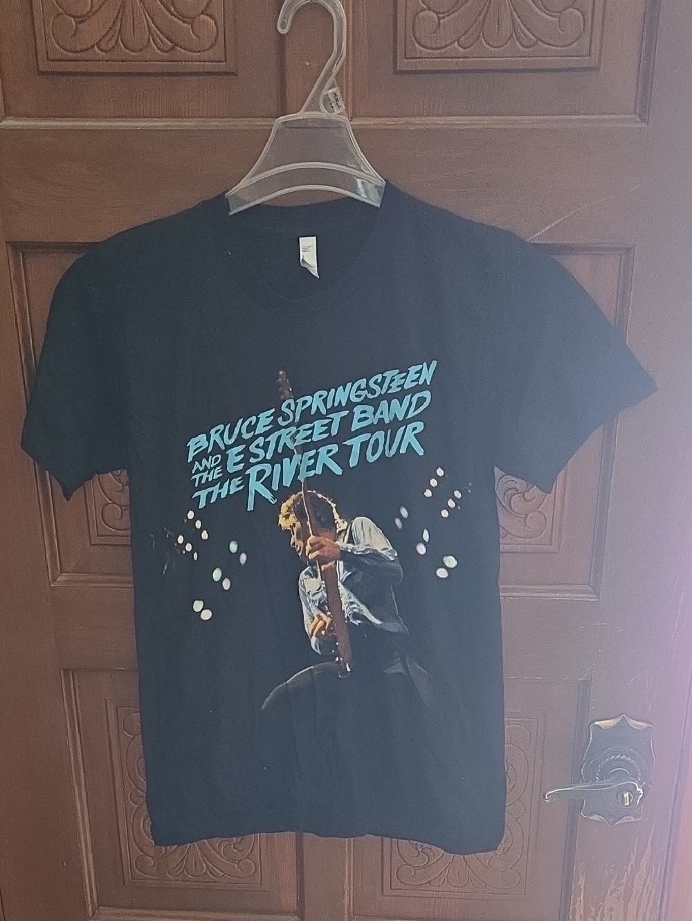 3 For 40 American Apparel Black Graphic Tour Tee with Turquoise and Multicolor